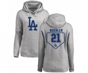 MLB Women's Nike Los Angeles Dodgers #21 Walker Buehler Gray RBI Pullover Hoodie