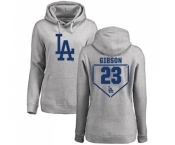 MLB Women's Nike Los Angeles Dodgers #23 Kirk Gibson Gray RBI Pullover Hoodie