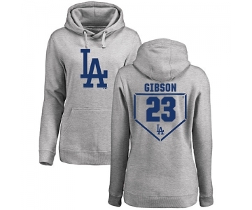 MLB Women's Nike Los Angeles Dodgers #23 Kirk Gibson Gray RBI Pullover Hoodie