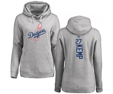 MLB Women's Nike Los Angeles Dodgers #27 Matt Kemp Ash Backer Pullover Hoodie