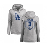 MLB Women's Nike Los Angeles Dodgers #3 Chris Taylor Gray RBI Pullover Hoodie