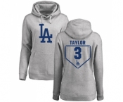 MLB Women's Nike Los Angeles Dodgers #3 Chris Taylor Gray RBI Pullover Hoodie