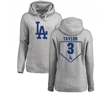 MLB Women's Nike Los Angeles Dodgers #3 Chris Taylor Gray RBI Pullover Hoodie