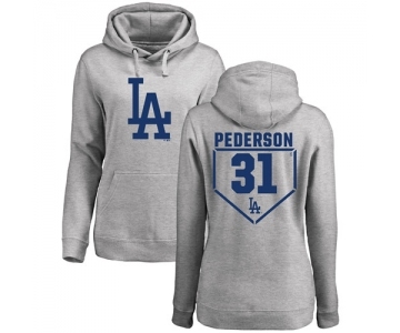 MLB Women's Nike Los Angeles Dodgers #31 Joc Pederson Gray RBI Pullover Hoodie