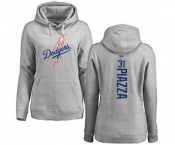 MLB Women's Nike Los Angeles Dodgers #31 Mike Piazza Ash Backer Pullover Hoodie