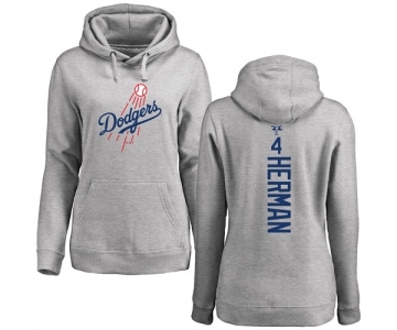 MLB Women's Nike Los Angeles Dodgers #4 Babe Herman Ash Backer Pullover Hoodie