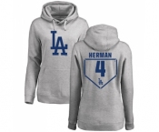 MLB Women's Nike Los Angeles Dodgers #4 Babe Herman Gray RBI Pullover Hoodie