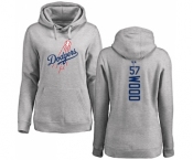 MLB Women's Nike Los Angeles Dodgers #57 Alex Wood Ash Backer Pullover Hoodie