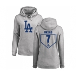 MLB Women's Nike Los Angeles Dodgers #7 Julio Urias Gray RBI Pullover Hoodie