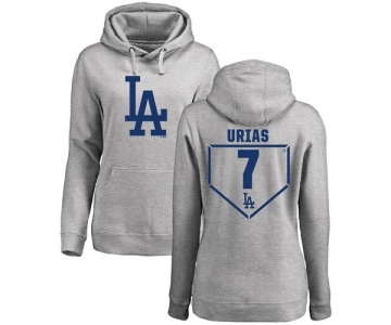 MLB Women's Nike Los Angeles Dodgers #7 Julio Urias Gray RBI Pullover Hoodie