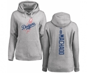 MLB Women's Nike Los Angeles Dodgers #8 Manny Machado Ash Backer Pullover Hoodie