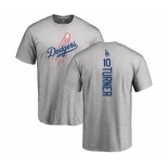 MLB Nike Los Angeles Dodgers #10 Justin Turner Ash Backer T-Shirt