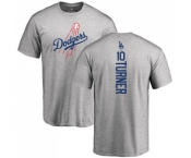 MLB Nike Los Angeles Dodgers #10 Justin Turner Ash Backer T-Shirt