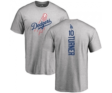 MLB Nike Los Angeles Dodgers #10 Justin Turner Ash Backer T-Shirt