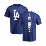 MLB Nike Los Angeles Dodgers #10 Justin Turner Royal Blue Backer T-Shirt