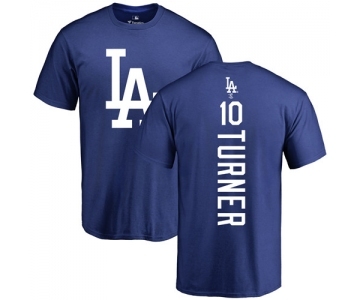 MLB Nike Los Angeles Dodgers #10 Justin Turner Royal Blue Backer T-Shirt