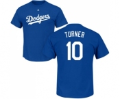 MLB Nike Los Angeles Dodgers #10 Justin Turner Royal Blue Name & Number T-Shirt