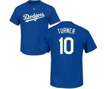 MLB Nike Los Angeles Dodgers #10 Justin Turner Royal Blue Name & Number T-Shirt