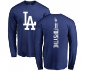 MLB Nike Los Angeles Dodgers #11 Logan Forsythe Royal Blue Backer Long Sleeve T-Shirt