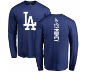 MLB Nike Los Angeles Dodgers #13 Max Muncy Royal Blue Backer Long Sleeve T-Shirt