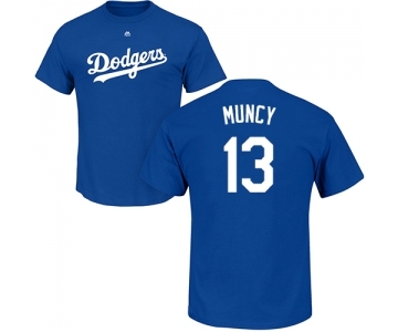 MLB Nike Los Angeles Dodgers #13 Max Muncy Royal Blue Name & Number T-Shirt