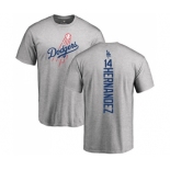 MLB Nike Los Angeles Dodgers #14 Enrique Hernandez Ash Backer T-Shirt