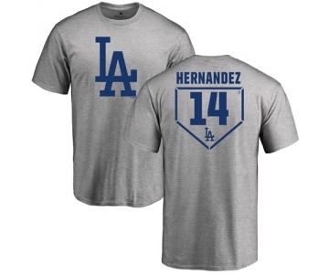 MLB Nike Los Angeles Dodgers #14 Enrique Hernandez Gray RBI T-Shirt