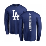 MLB Nike Los Angeles Dodgers #14 Enrique Hernandez Royal Blue Backer Long Sleeve T-Shirt