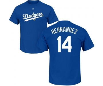 MLB Nike Los Angeles Dodgers #14 Enrique Hernandez Royal Blue Name & Number T-Shirt