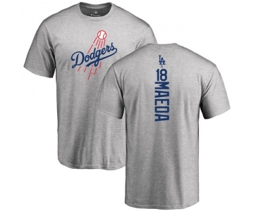 MLB Nike Los Angeles Dodgers #18 Kenta Maeda Ash Backer T-Shirt