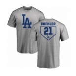 MLB Nike Los Angeles Dodgers #21 Walker Buehler Gray RBI T-Shirt