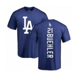 MLB Nike Los Angeles Dodgers #21 Walker Buehler Royal Blue Backer T-Shirt