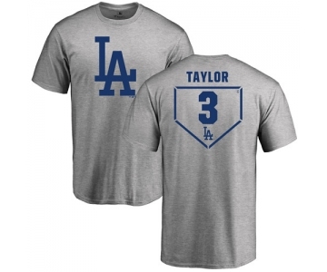 MLB Nike Los Angeles Dodgers #3 Chris Taylor Gray RBI T-Shirt