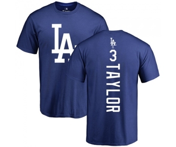 MLB Nike Los Angeles Dodgers #3 Chris Taylor Royal Blue Backer T-Shirt