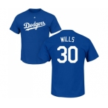 MLB Nike Los Angeles Dodgers #30 Maury Wills Royal Blue Name & Number T-Shirt