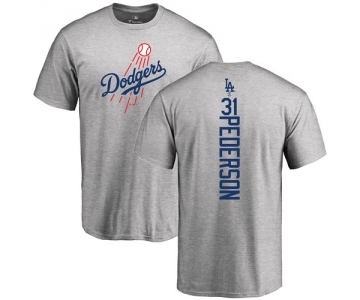 MLB Nike Los Angeles Dodgers #31 Joc Pederson Ash Backer T-Shirt