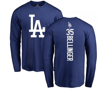 MLB Nike Los Angeles Dodgers #35 Cody Bellinger Royal Blue Backer Long Sleeve T-Shirt