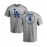 MLB Nike Los Angeles Dodgers #4 Babe Herman Gray RBI T-Shirt