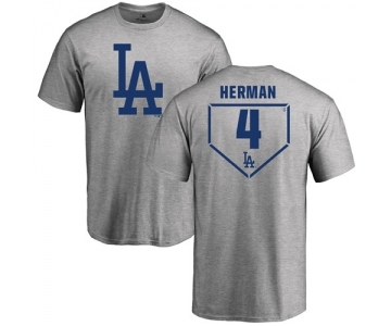 MLB Nike Los Angeles Dodgers #4 Babe Herman Gray RBI T-Shirt