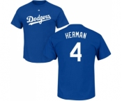 MLB Nike Los Angeles Dodgers #4 Babe Herman Royal Blue Name & Number T-Shirt