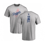 MLB Nike Los Angeles Dodgers #44 Rich Hill Ash Backer T-Shirt