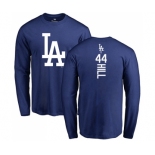 MLB Nike Los Angeles Dodgers #44 Rich Hill Royal Blue Backer Long Sleeve T-Shirt