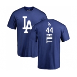 MLB Nike Los Angeles Dodgers #44 Rich Hill Royal Blue Backer T-Shirt