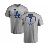 MLB Nike Los Angeles Dodgers #7 Julio Urias Gray RBI T-Shirt