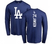 MLB Nike Los Angeles Dodgers #74 Kenley Jansen Royal Blue Backer Long Sleeve T-Shirt