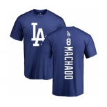 MLB Nike Los Angeles Dodgers #8 Manny Machado Royal Blue Backer T-Shirt