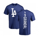 MLB Nike Los Angeles Dodgers #9 Yasmani Grandal Royal Blue Backer T-Shirt