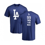 MLB Nike Los Angeles Dodgers #99 Hyun-Jin Ryu Royal Blue Backer T-Shirt