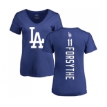 MLB Women's Nike Los Angeles Dodgers #11 Logan Forsythe Royal Blue Backer T-Shirt