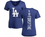 MLB Women's Nike Los Angeles Dodgers #11 Logan Forsythe Royal Blue Backer T-Shirt